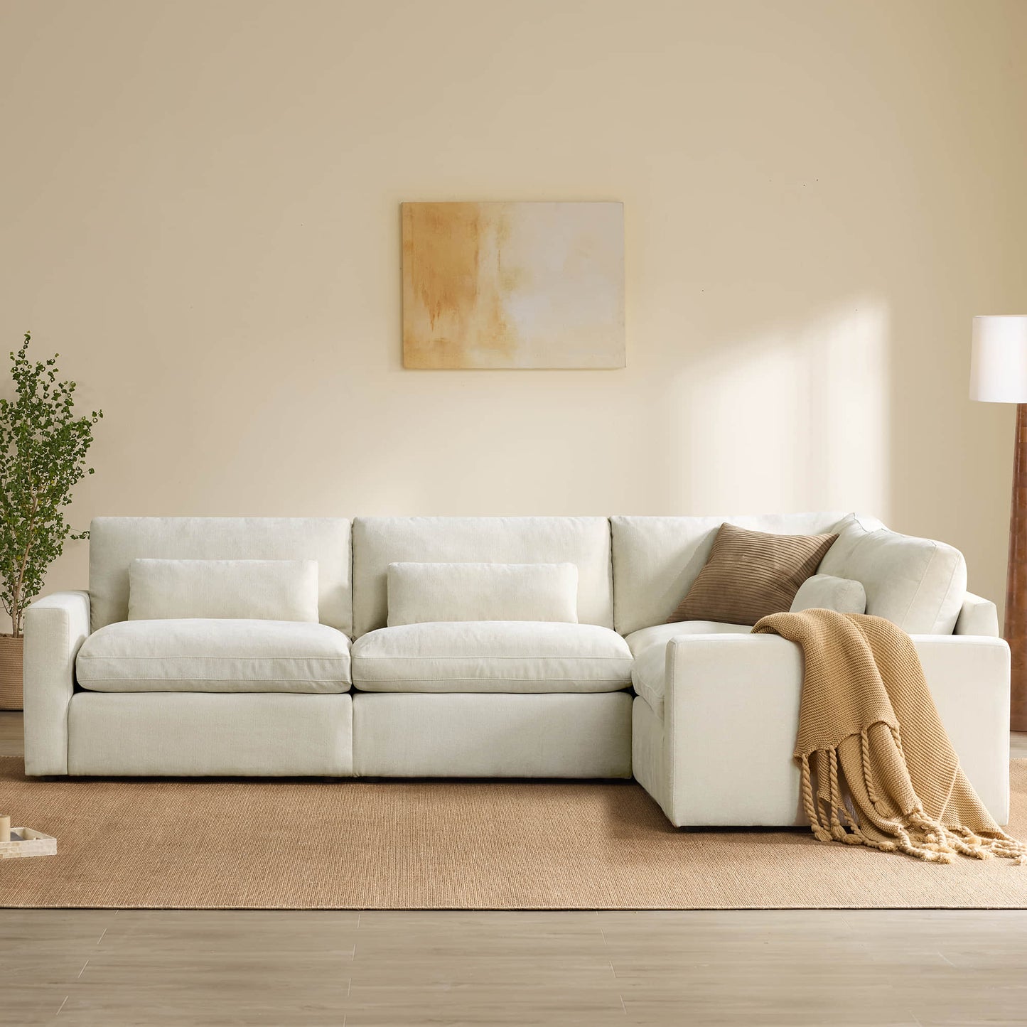 Modular Sectional Sofa in Performance Fabric for 4 Seats