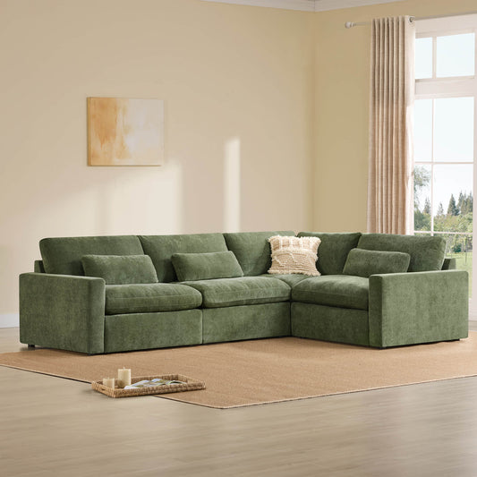 Modular Sectional Sofa in Performance Fabric for 4 Seats