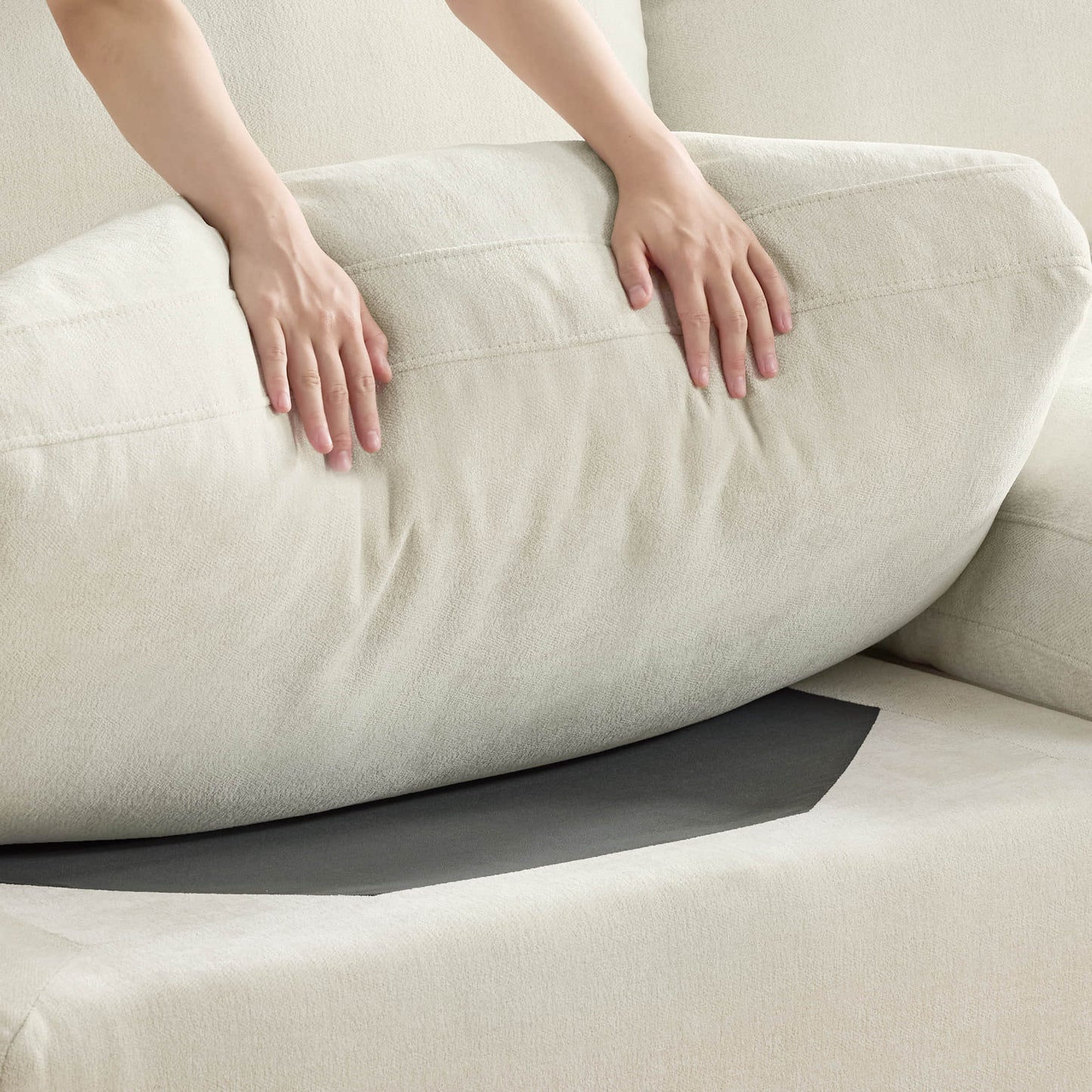 Modular Sectional Sofa in Performance Fabric with Storage Ottoman