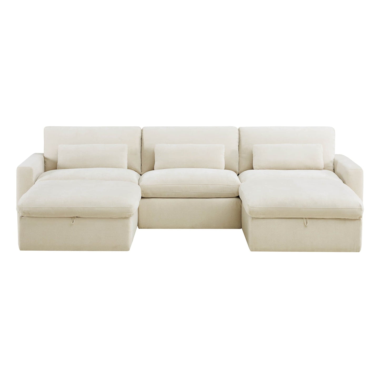 Modular Sectional Sofa in Performance Fabric with Storage Ottoman