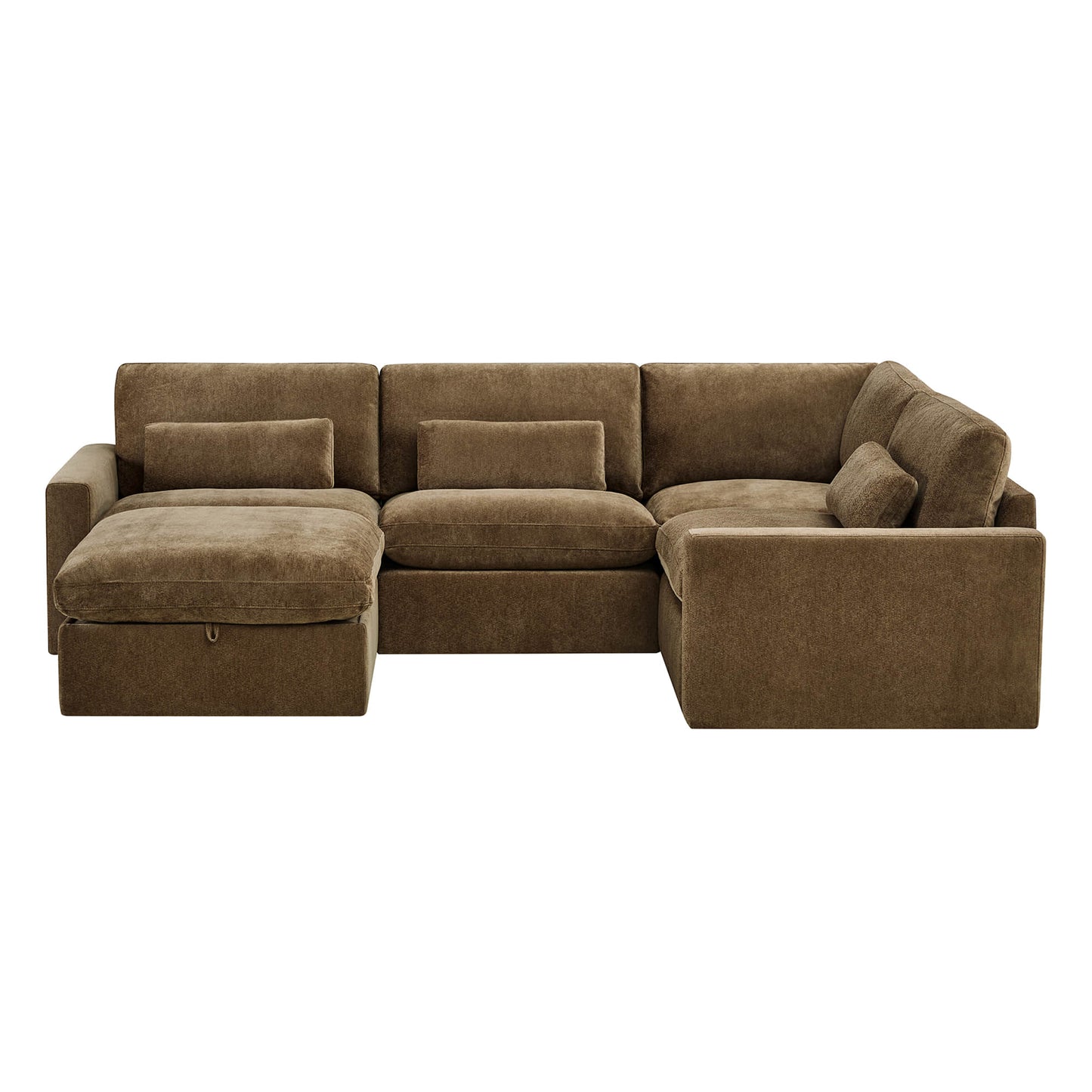 Modular Sectional Sofa in Performance Fabric with Storage Ottoman