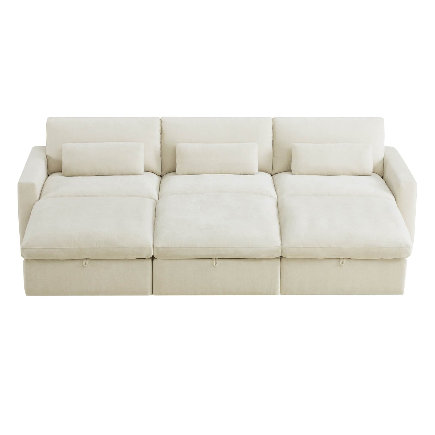 Modular Sectional Sofa in Performance Fabric with Storage Ottoman