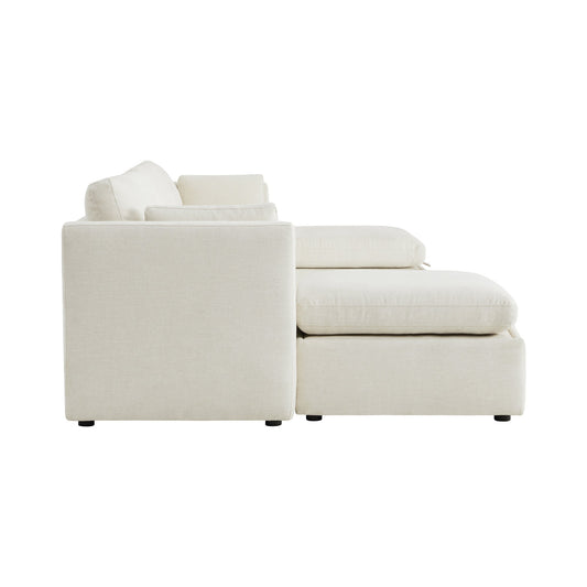 Modular Sofa Chaise in Grey with Storage Ottomans