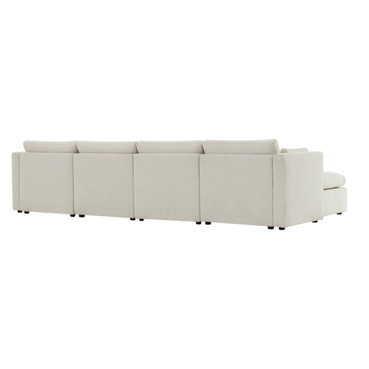 Modular Sofa Chaise in Grey with Storage Ottomans