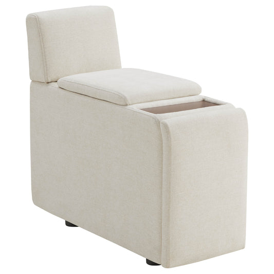 Modular Sofa Chaise in Grey with Storage Ottomans