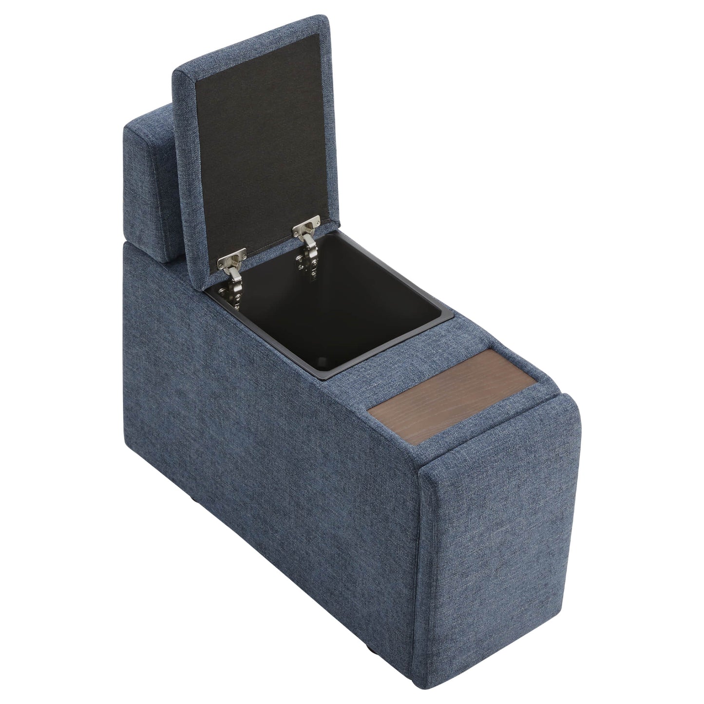 Modular Sofa Chaise in Grey with Storage Ottomans
