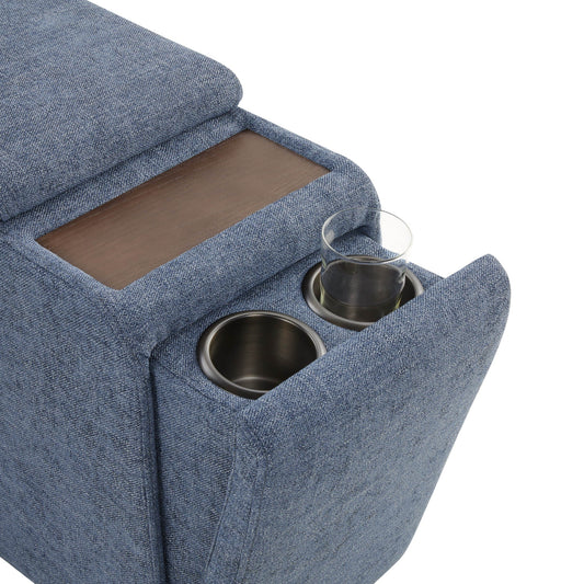 Modular Sofa Chaise in Grey with Storage Ottomans