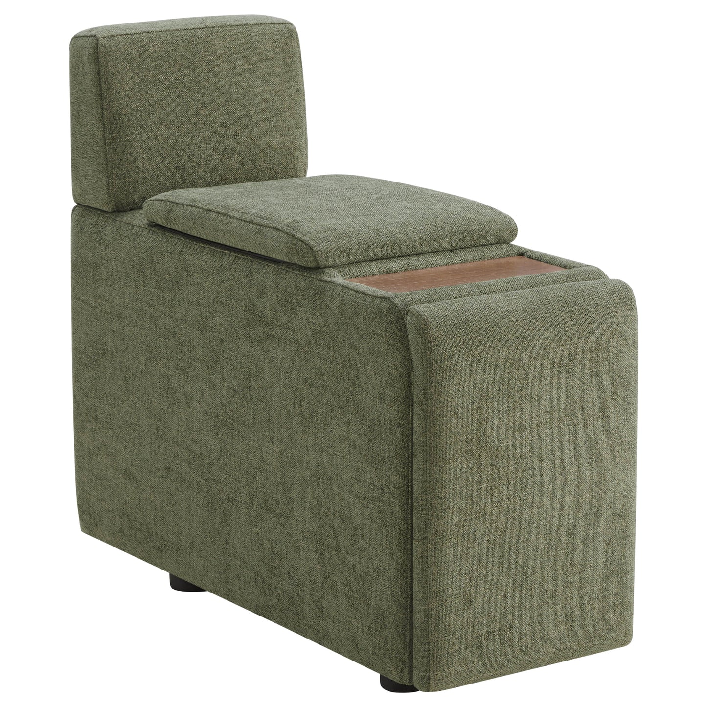 Modular Sofa Chaise in Grey with Storage Ottomans