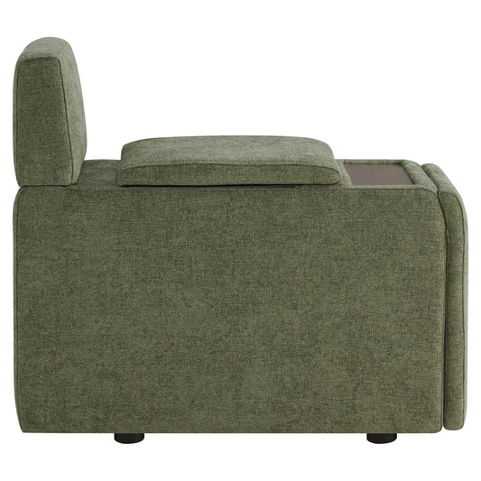 Modular Sofa Chaise in Grey with Storage Ottomans