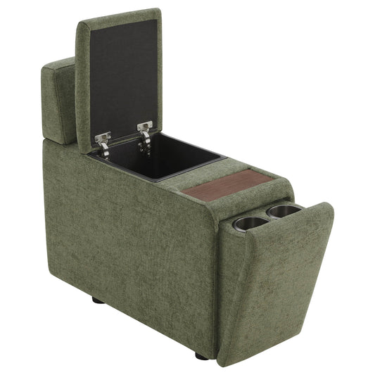 Modular Sofa Chaise in Grey with Storage Ottomans