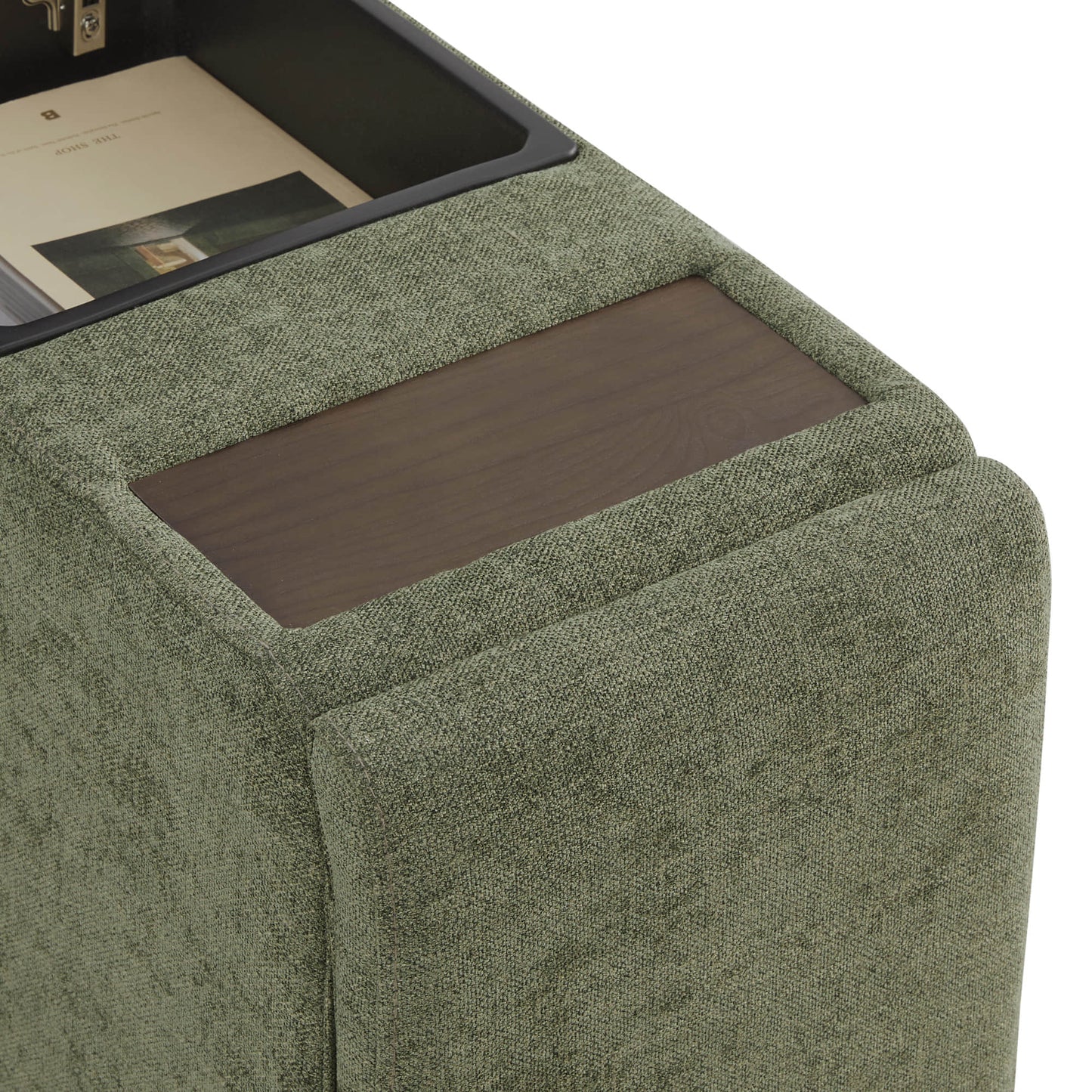 Modular Sofa Chaise in Grey with Storage Ottomans