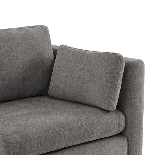 Modular Sofa Chaise in Grey with Storage Ottomans