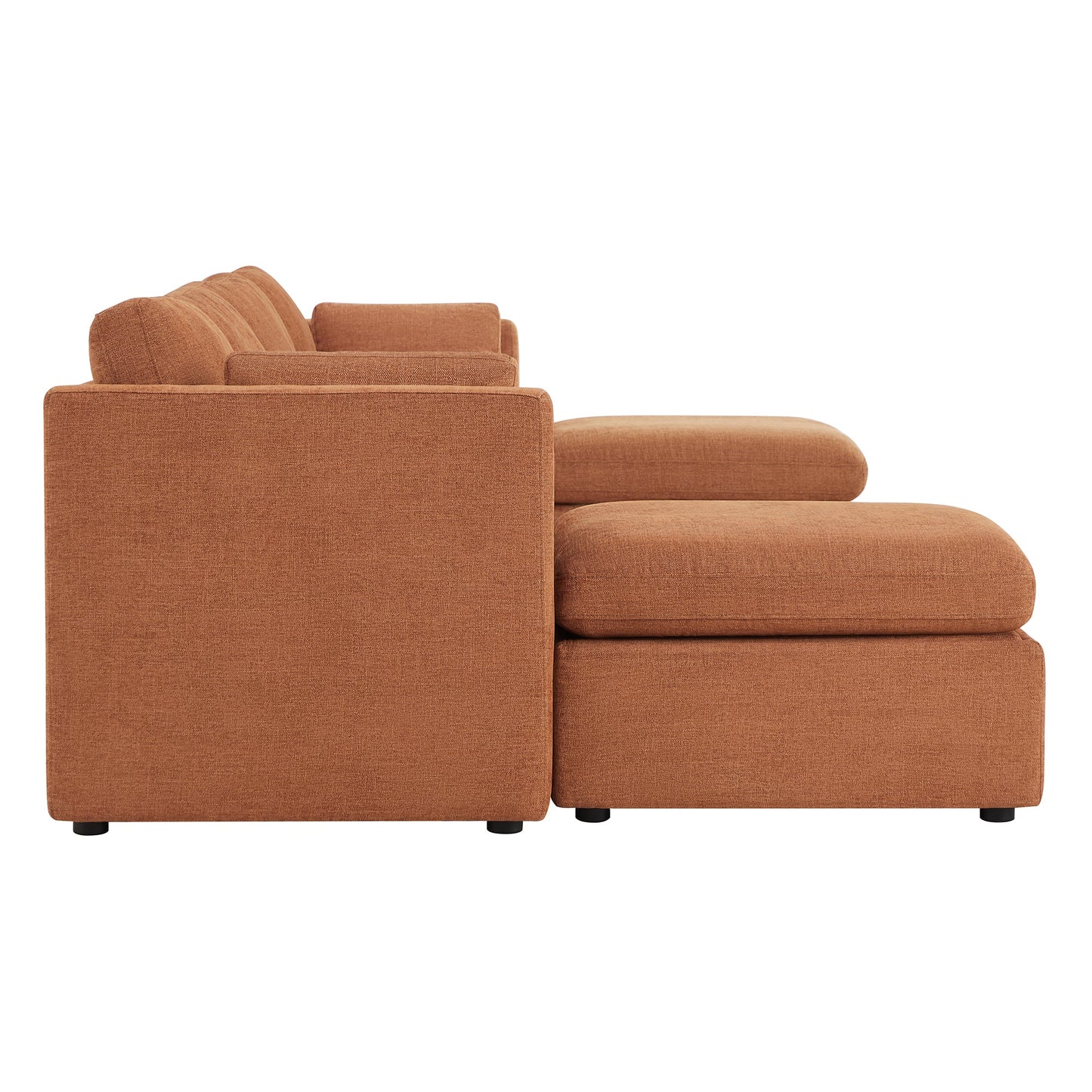 Modular Sofa Chaise in Grey with Storage Ottomans