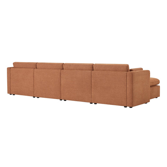 Modular Sofa Chaise in Grey with Storage Ottomans