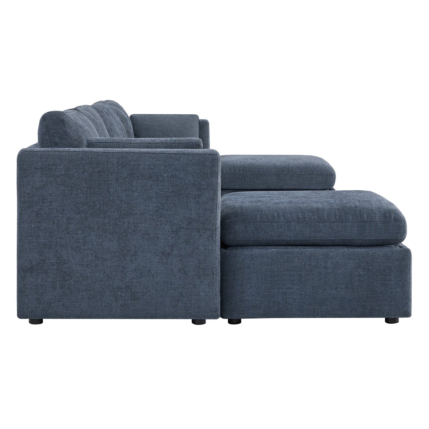 Modular Sofa Chaise in Grey with Storage Ottomans