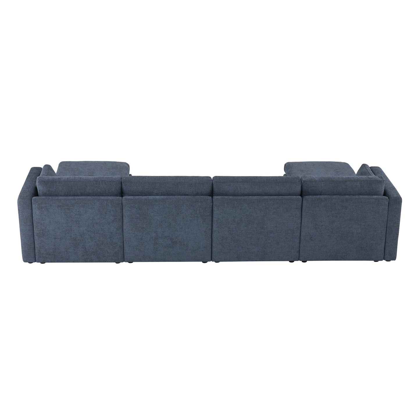 Modular Sofa Chaise in Grey with Storage Ottomans