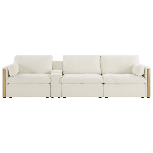Modular Sofa in Cozy Chenille with 3-Seater Design