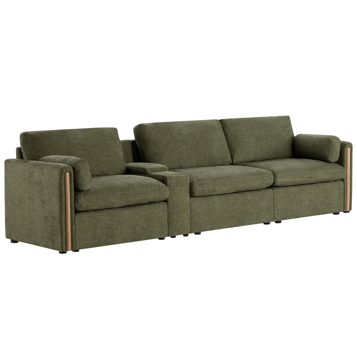Modular Sofa in Cozy Chenille with 3-Seater Design
