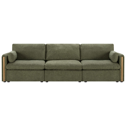 Modular Sofa in Cozy Chenille with 3-Seater Design
