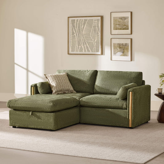 Modular Sofa in Cozy Chenille with 3-Seater Design