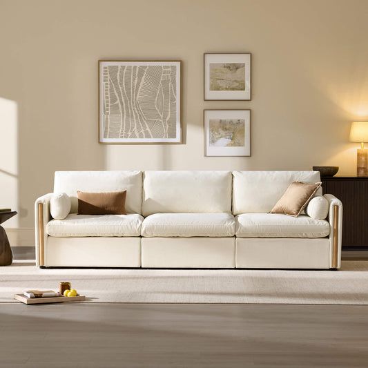Modular Sofa in Cozy Chenille with 3-Seater Design