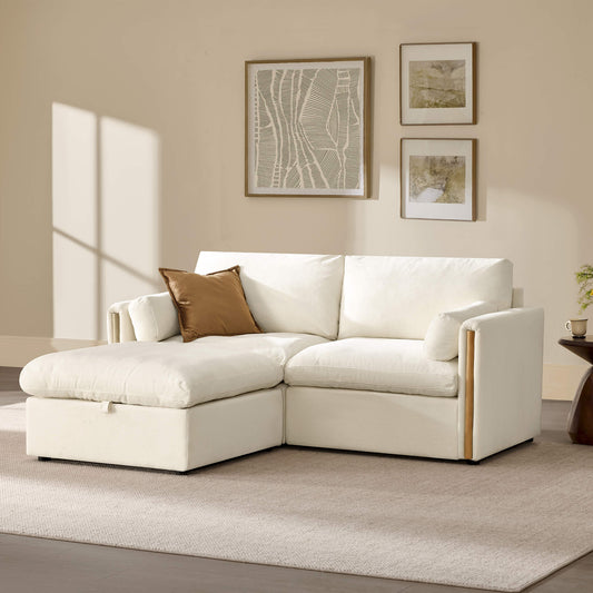 Modular Sofa in Cozy Chenille with 3-Seater Design