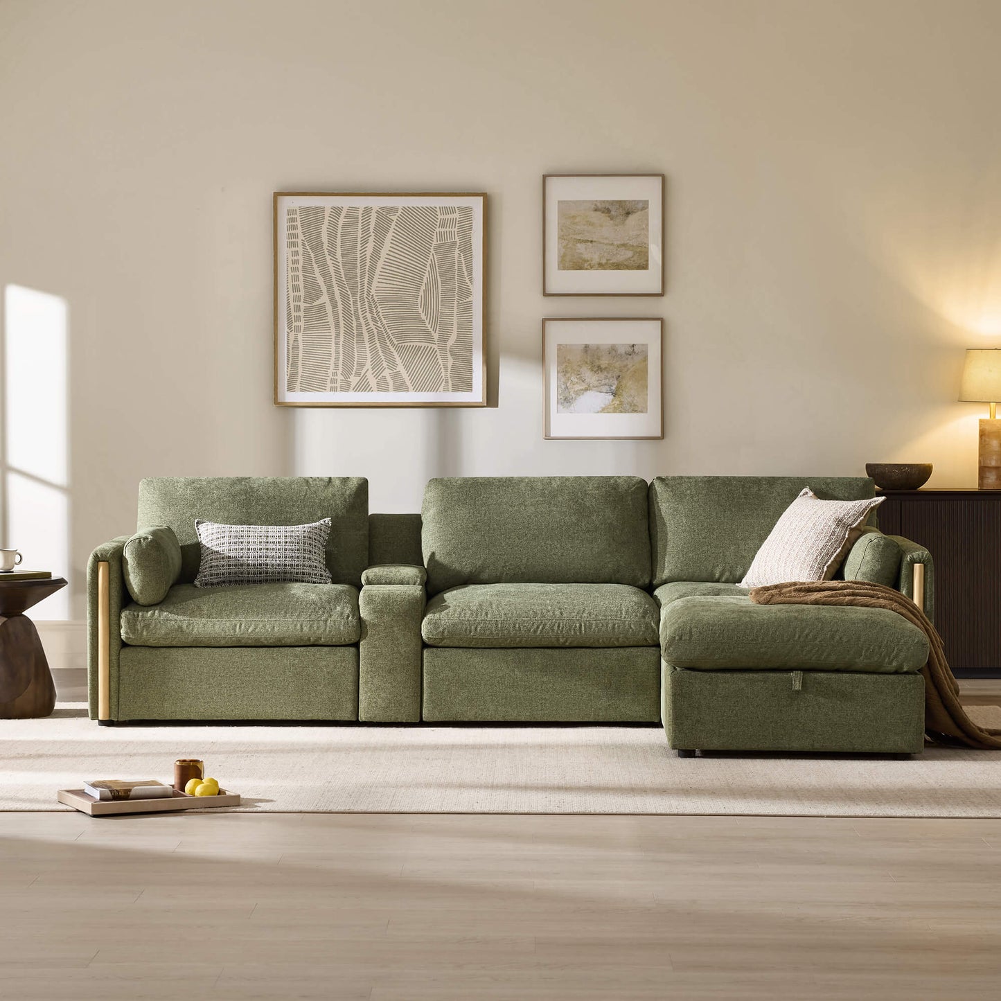 Modular Sofa in Cozy Chenille with 4 Seats