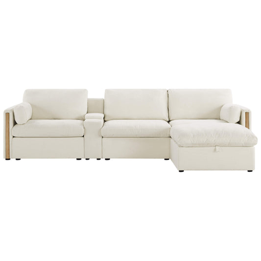 Modular Sofa in Cozy Chenille with 4 Seats