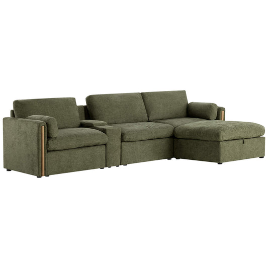 Modular Sofa in Cozy Chenille with 4 Seats