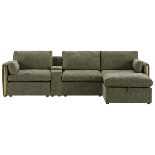 Modular Sofa in Cozy Chenille with 4 Seats