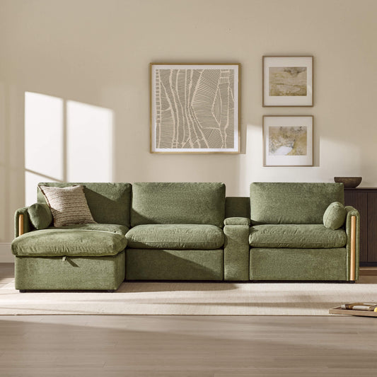 Modular Sofa in Cozy Chenille with 4 Seats