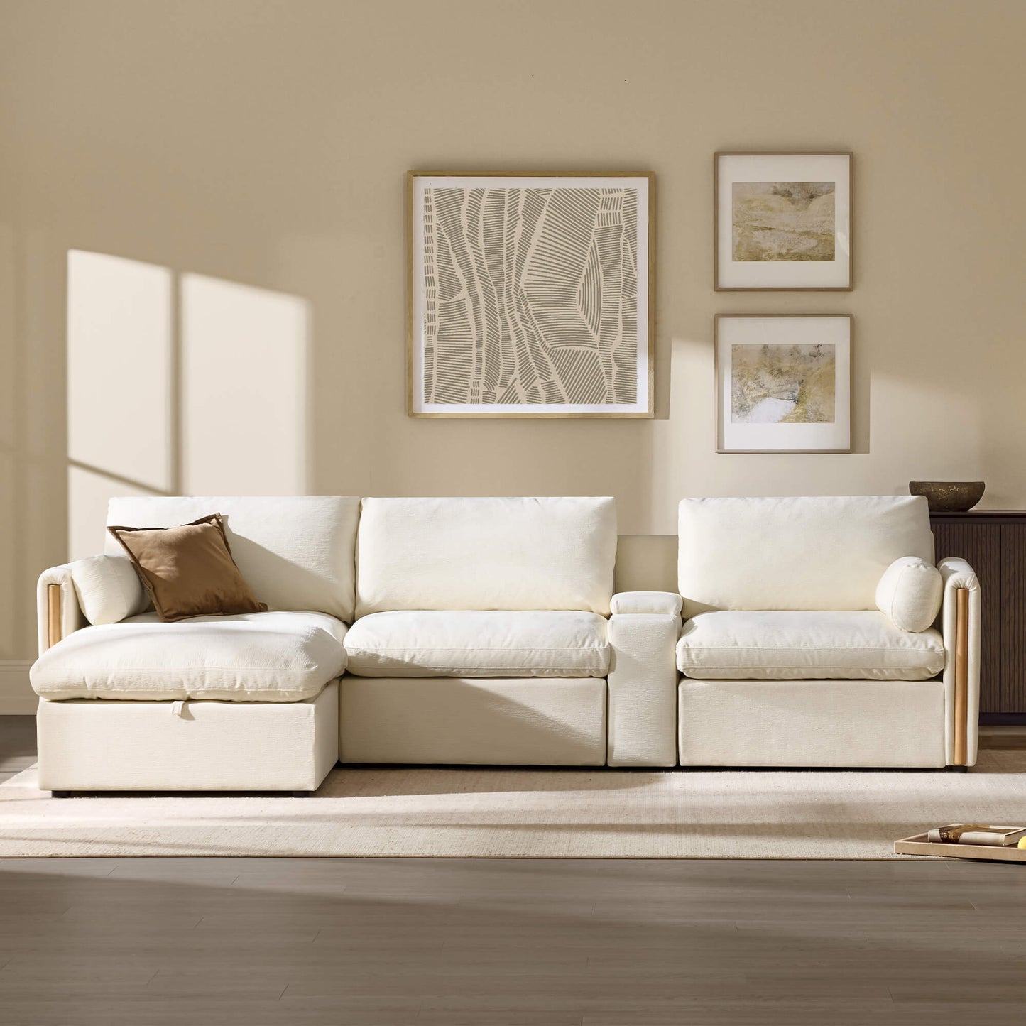 Modular Sofa in Cozy Chenille with 4 Seats