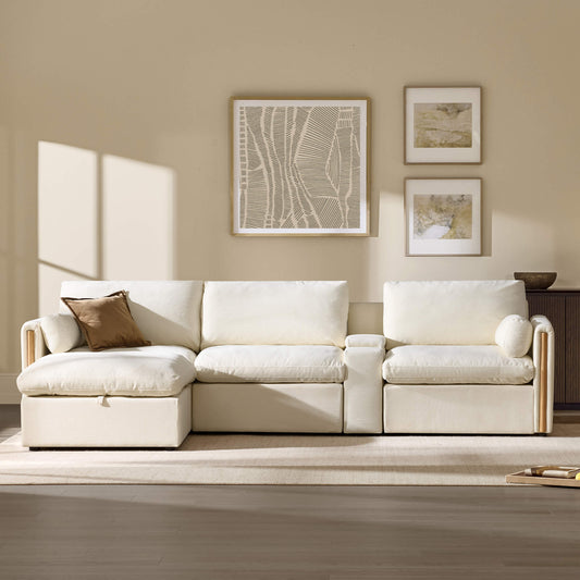 Modular Sofa in Cozy Chenille with 4 Seats