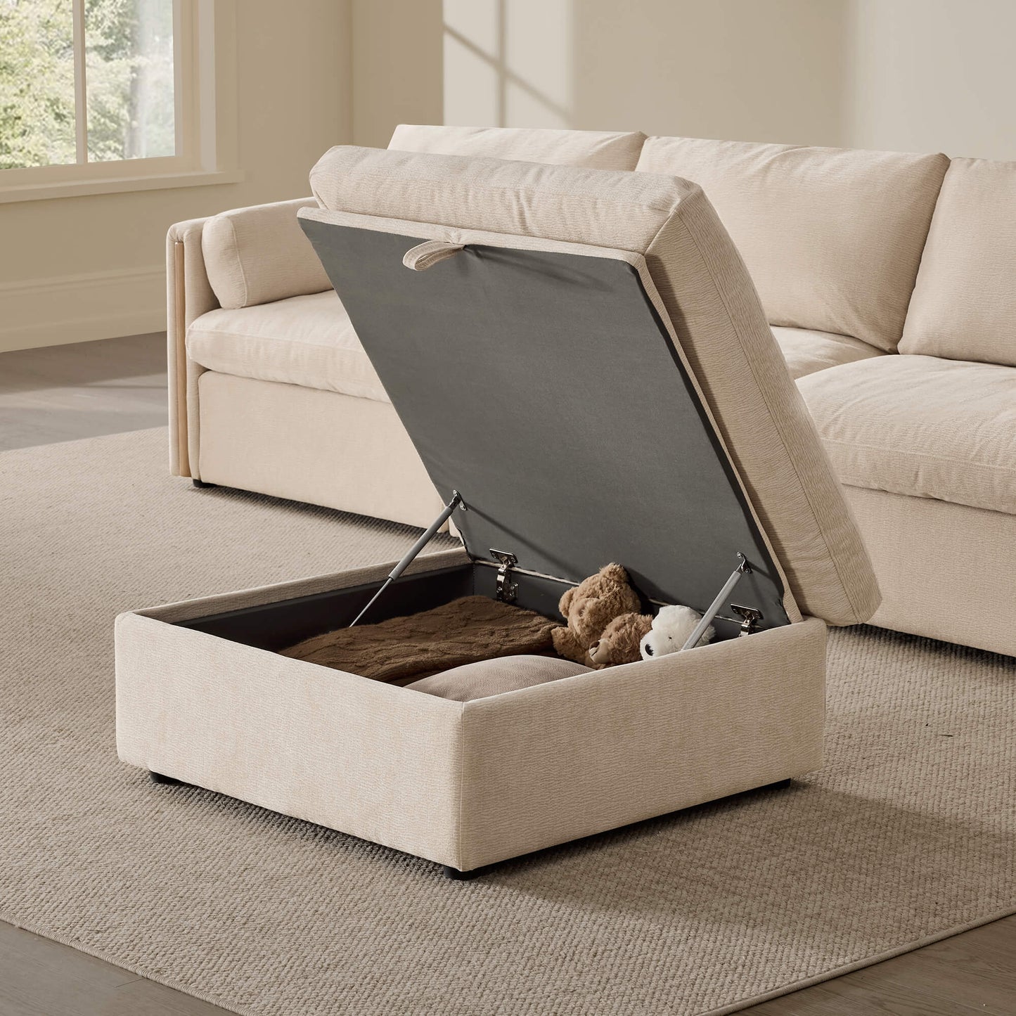 Modular Sofa in Cozy Chenille with 4 Seats