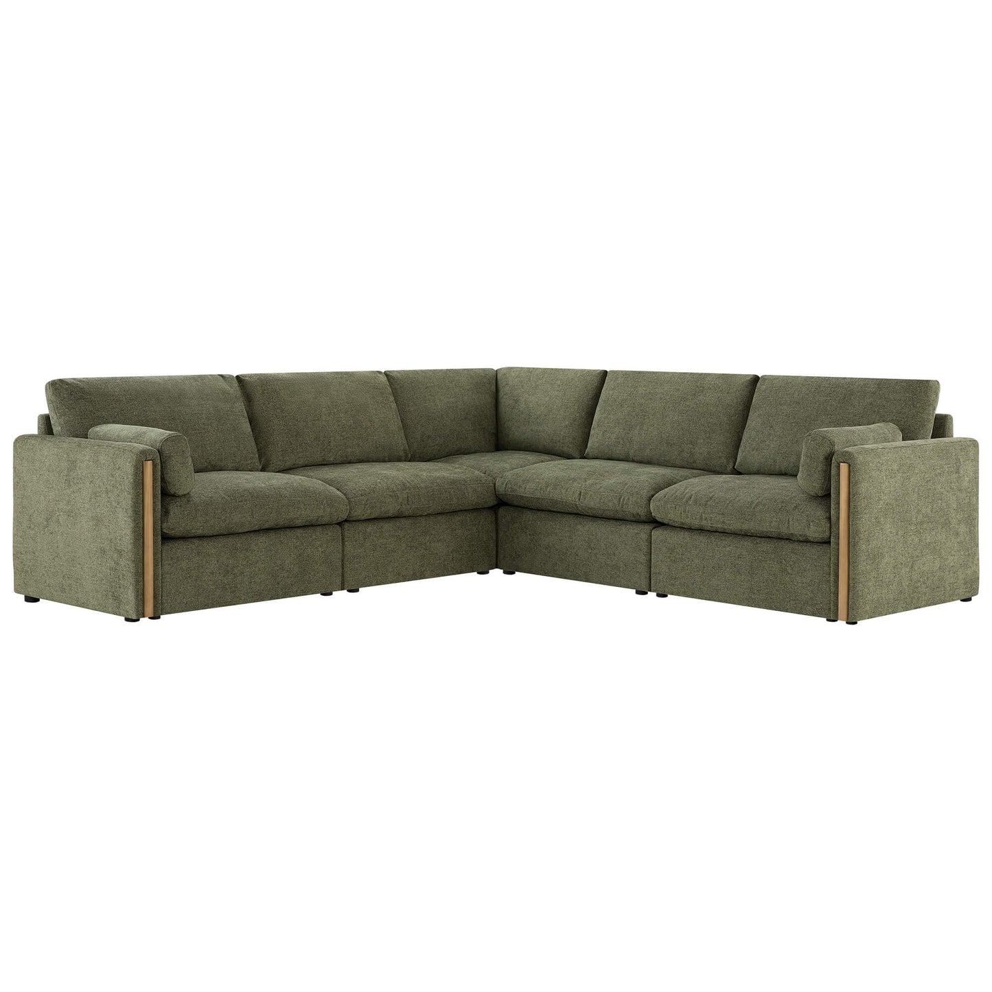 Modular Sofa in Cozy Chenille with 5-Seater Design