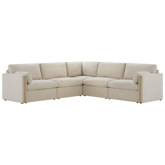 Modular Sofa in Cozy Chenille with 5-Seater Design