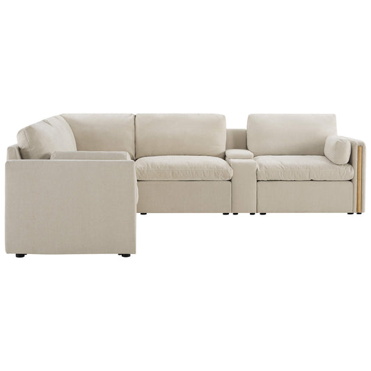 Modular Sofa in Cozy Chenille with 5-Seater Design