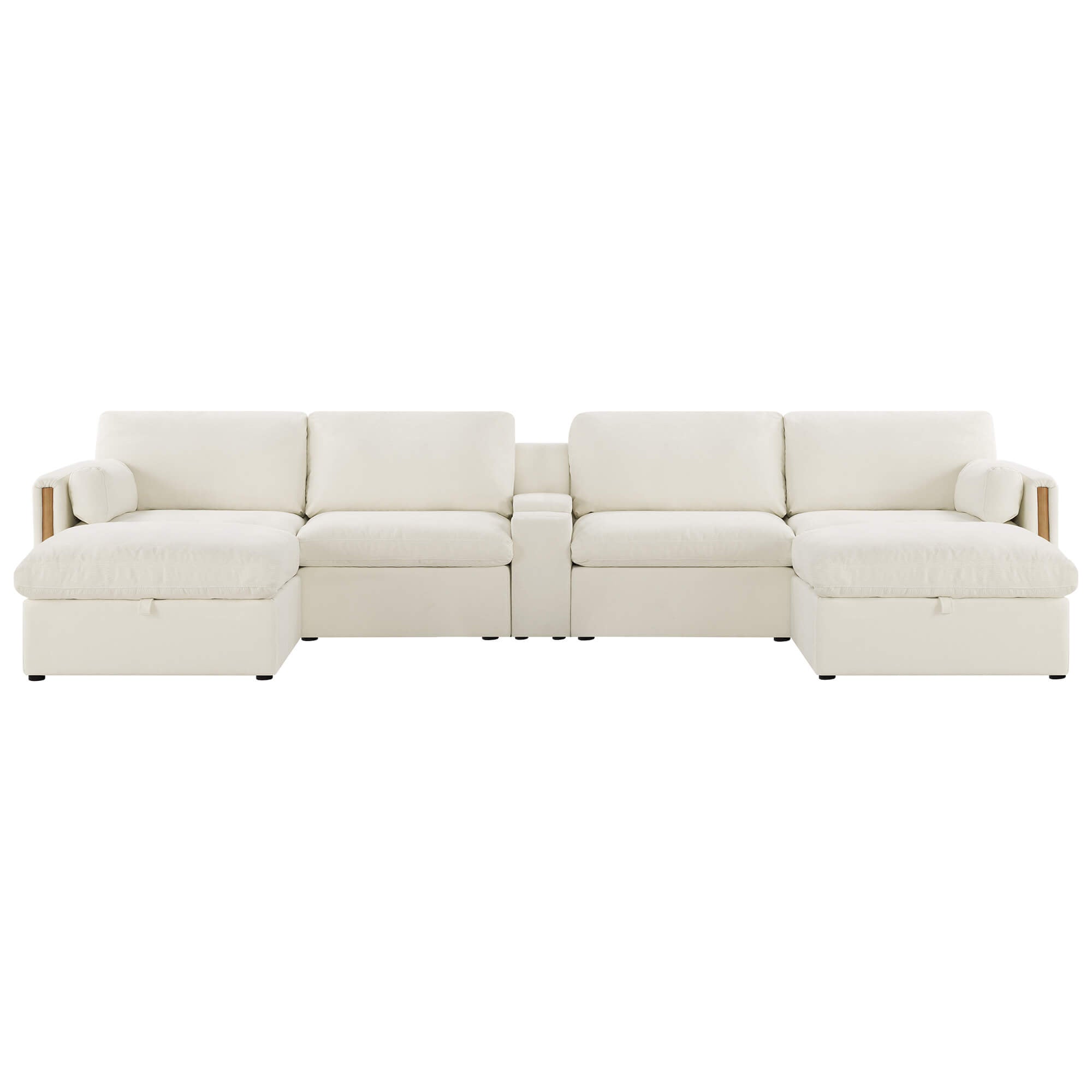 Modular Sofa in Cozy Chenille with 6-Seating Capacity