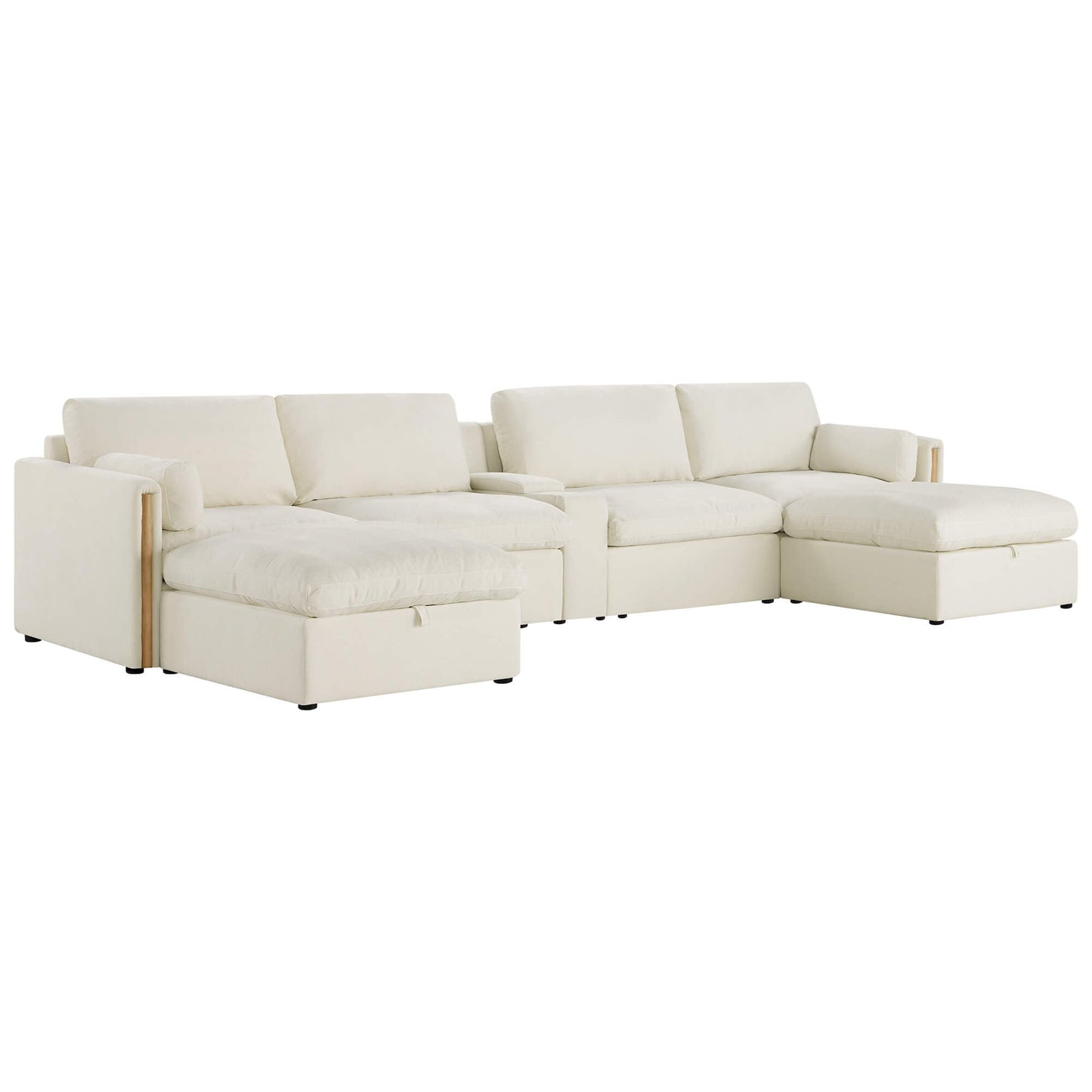 Modular Sofa in Cozy Chenille with 6-Seating Capacity
