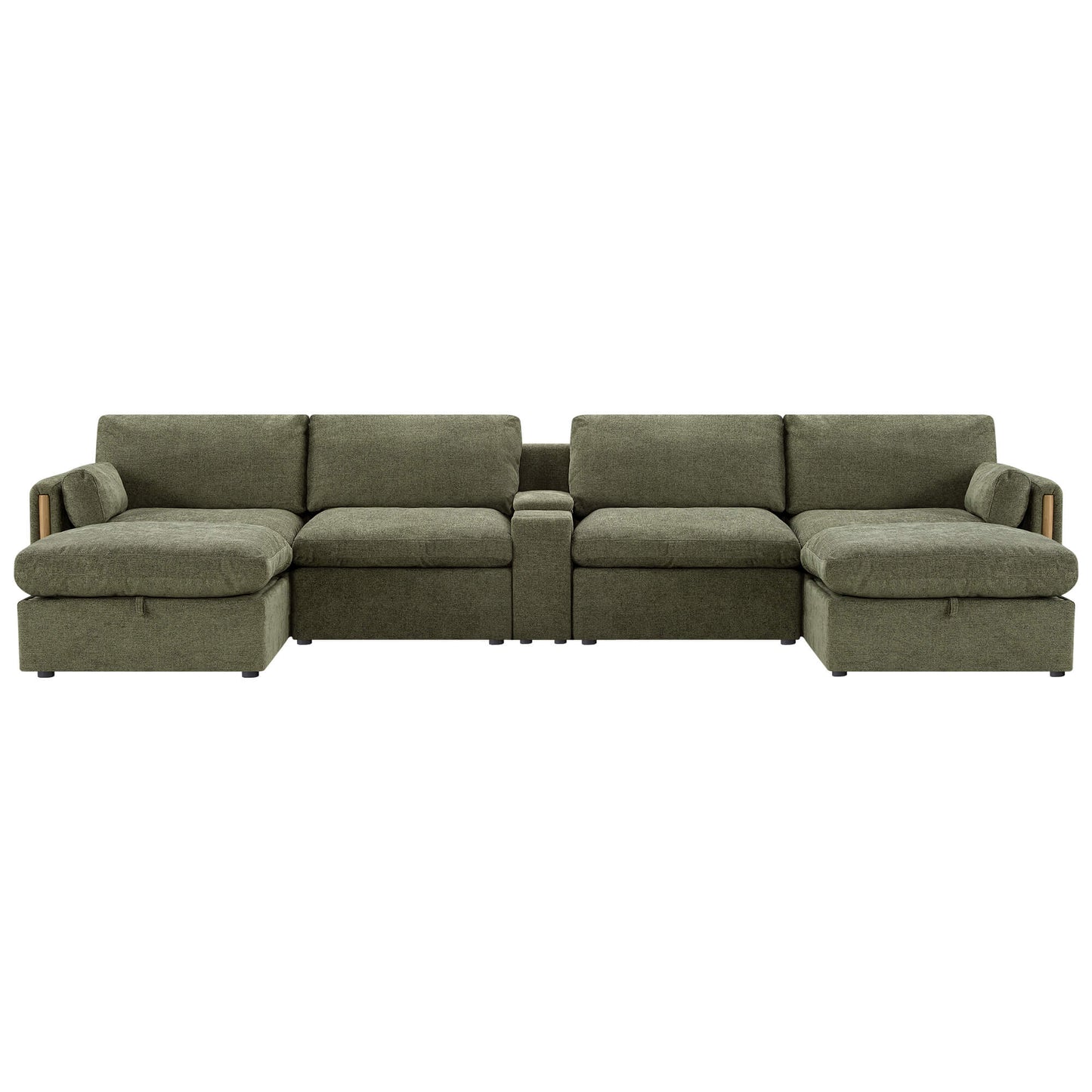 Modular Sofa in Cozy Chenille with 6-Seating Capacity