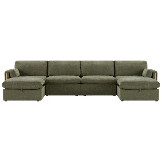 Modular Sofa in Cozy Chenille with 6-Seating Capacity