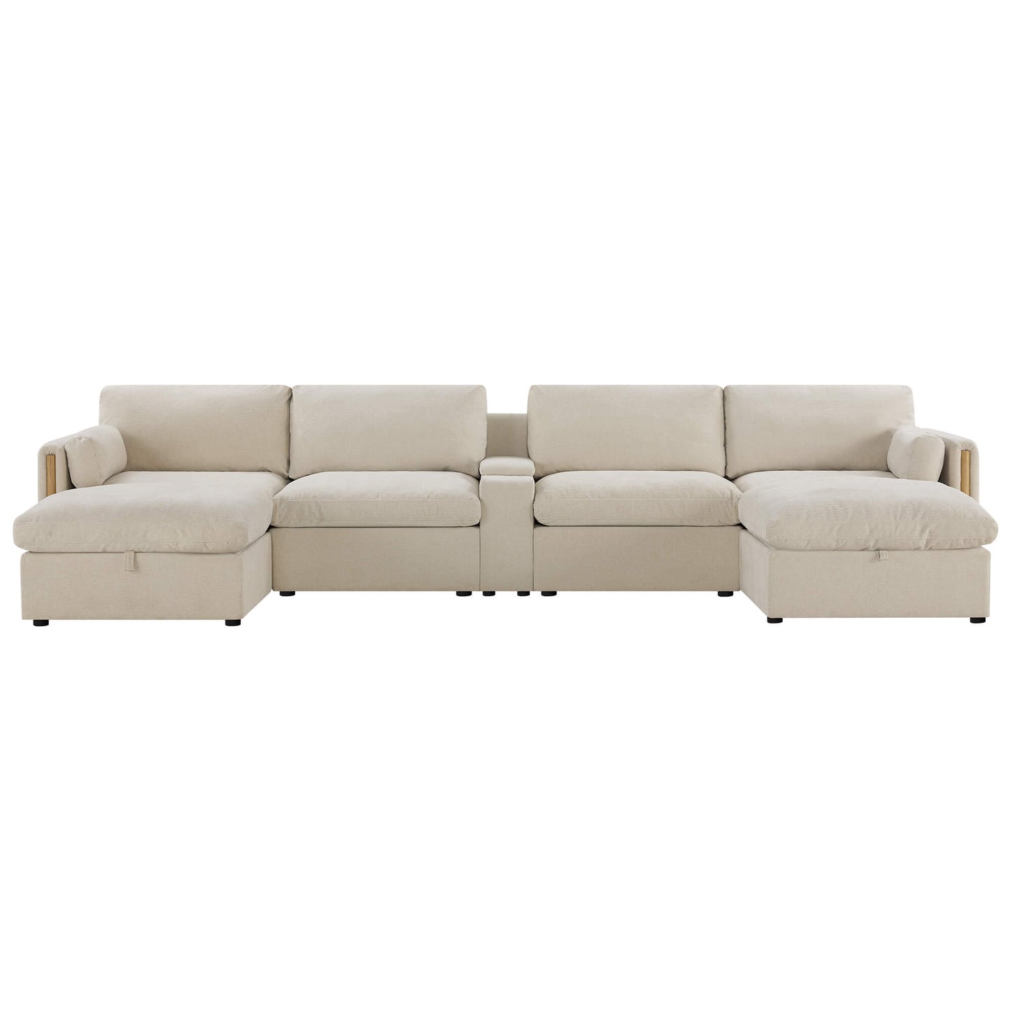 Modular Sofa in Cozy Chenille with 6-Seating Capacity