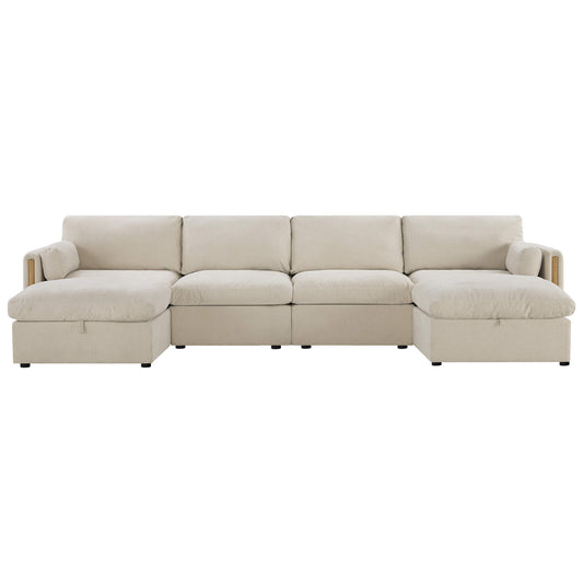 Modular Sofa in Cozy Chenille with 6-Seating Capacity