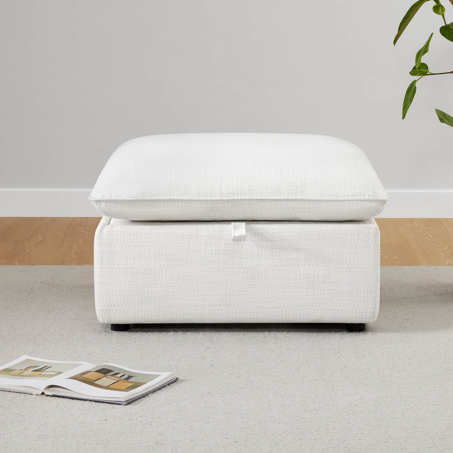 Modular Sofa in Feather Fabric with 4-Piece Design
