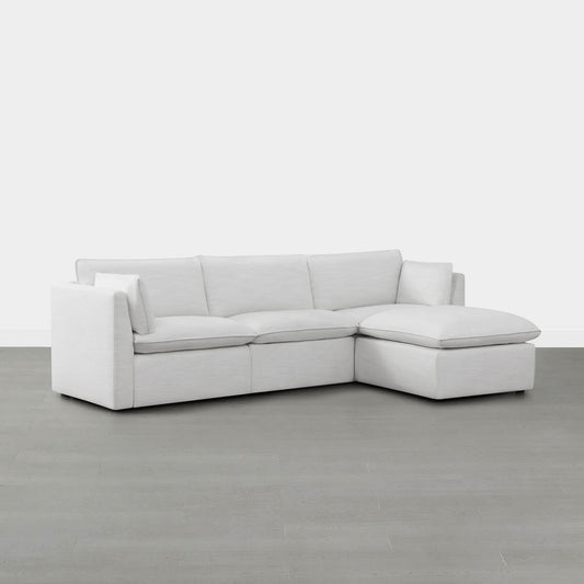Modular Sofa in Feather Fabric with 4-Piece Design