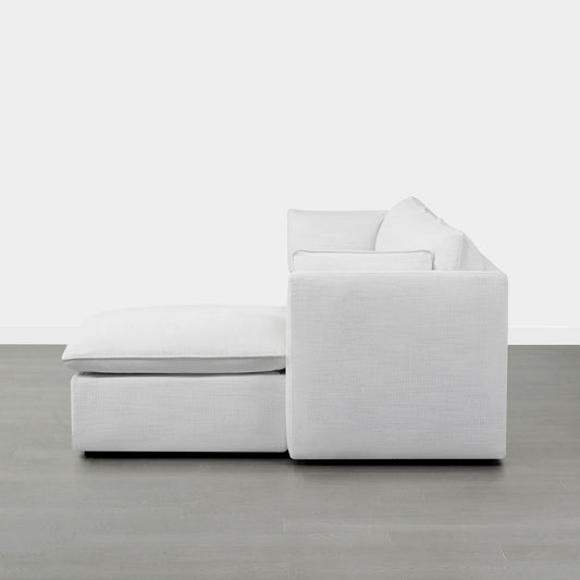 Modular Sofa in Feather Fabric with 4-Piece Design