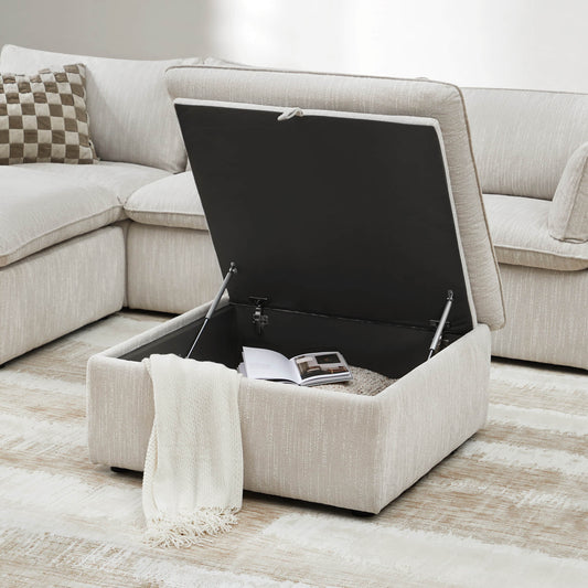 Modular Sofa in Feather Fabric with 4-Piece Design