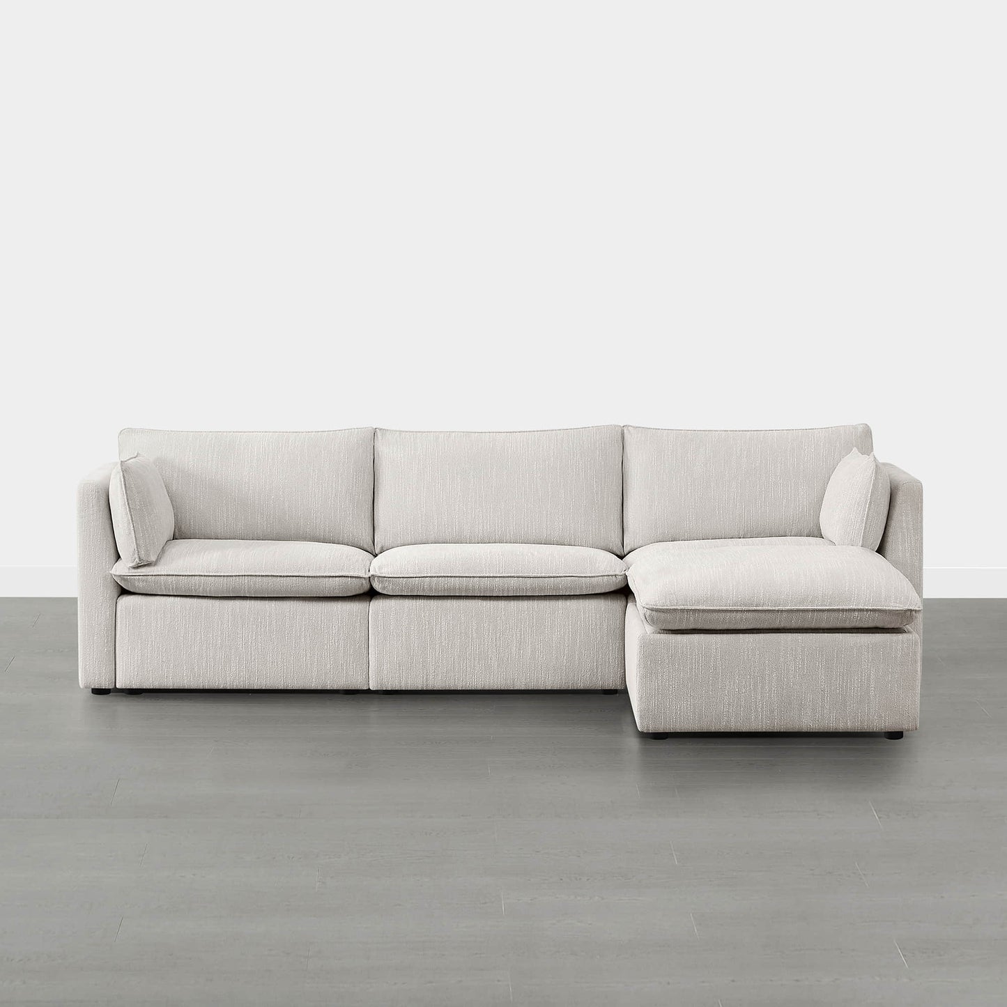 Modular Sofa in Feather Fabric with 4-Piece Design