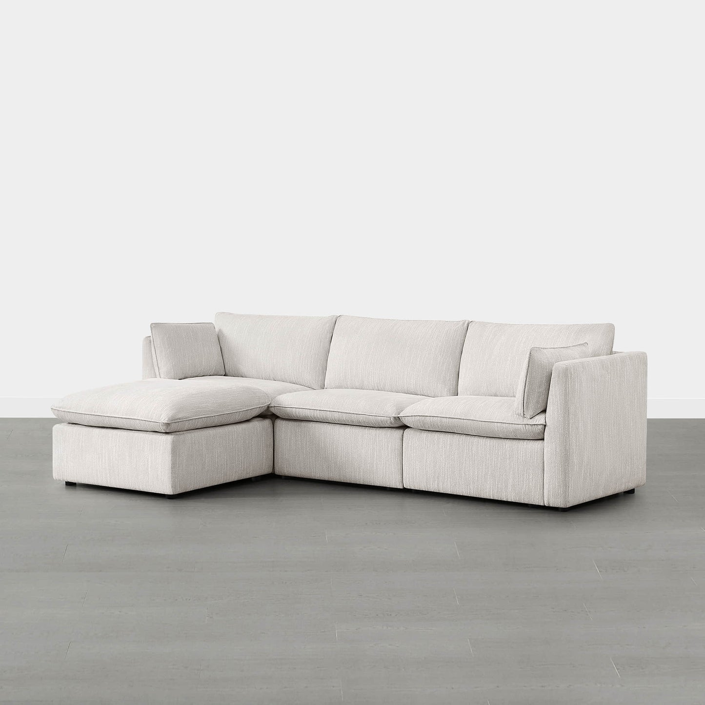Modular Sofa in Feather Fabric with 4-Piece Design