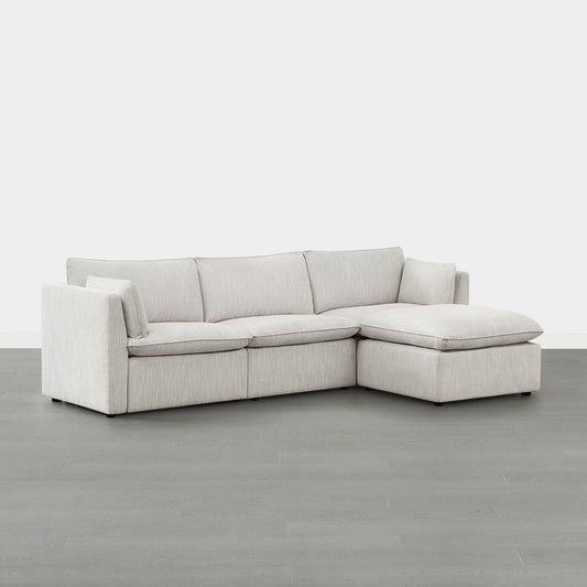 Modular Sofa in Feather Fabric with 4-Piece Design